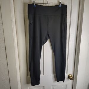 Downtown Motion Plus Size 3X Black Activewear Workout Leggings - Side Pockets